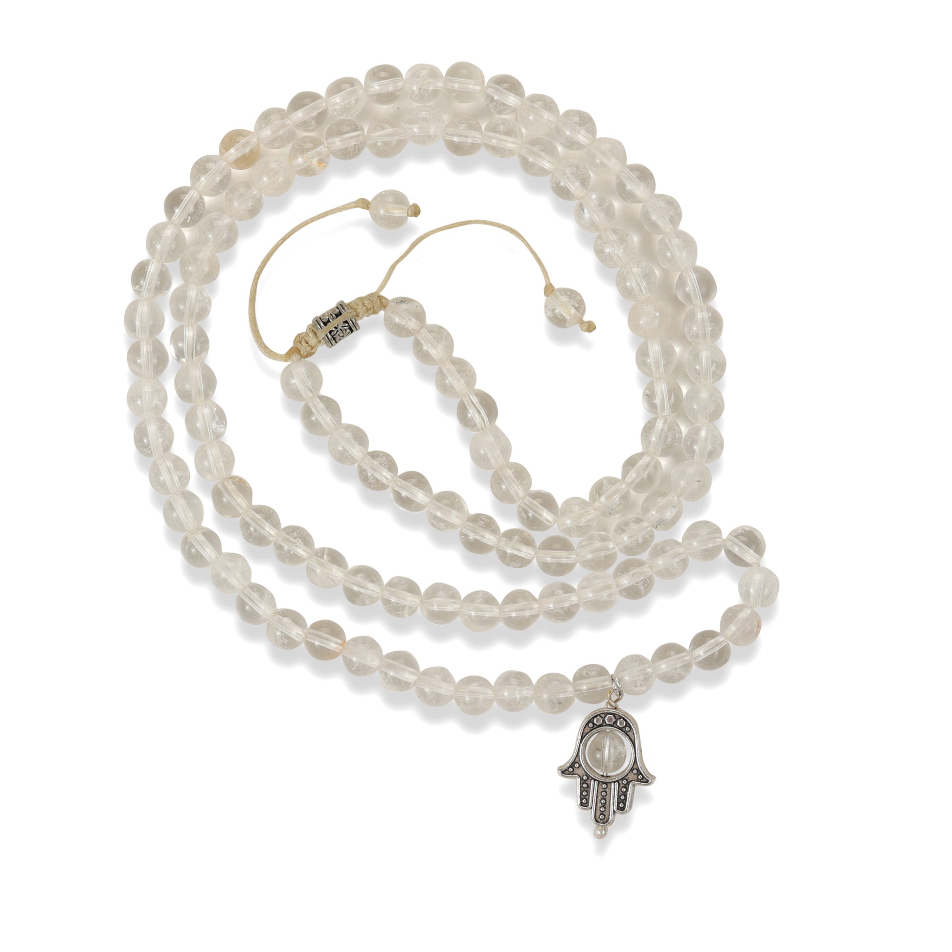 clear quartz mala 108 beads