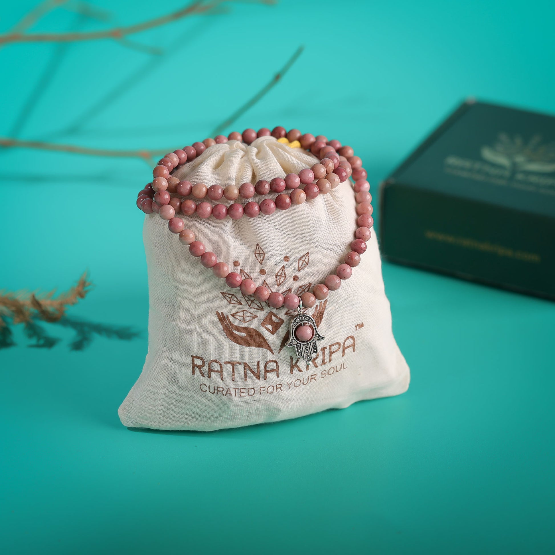 Pink Rhodonite Mala