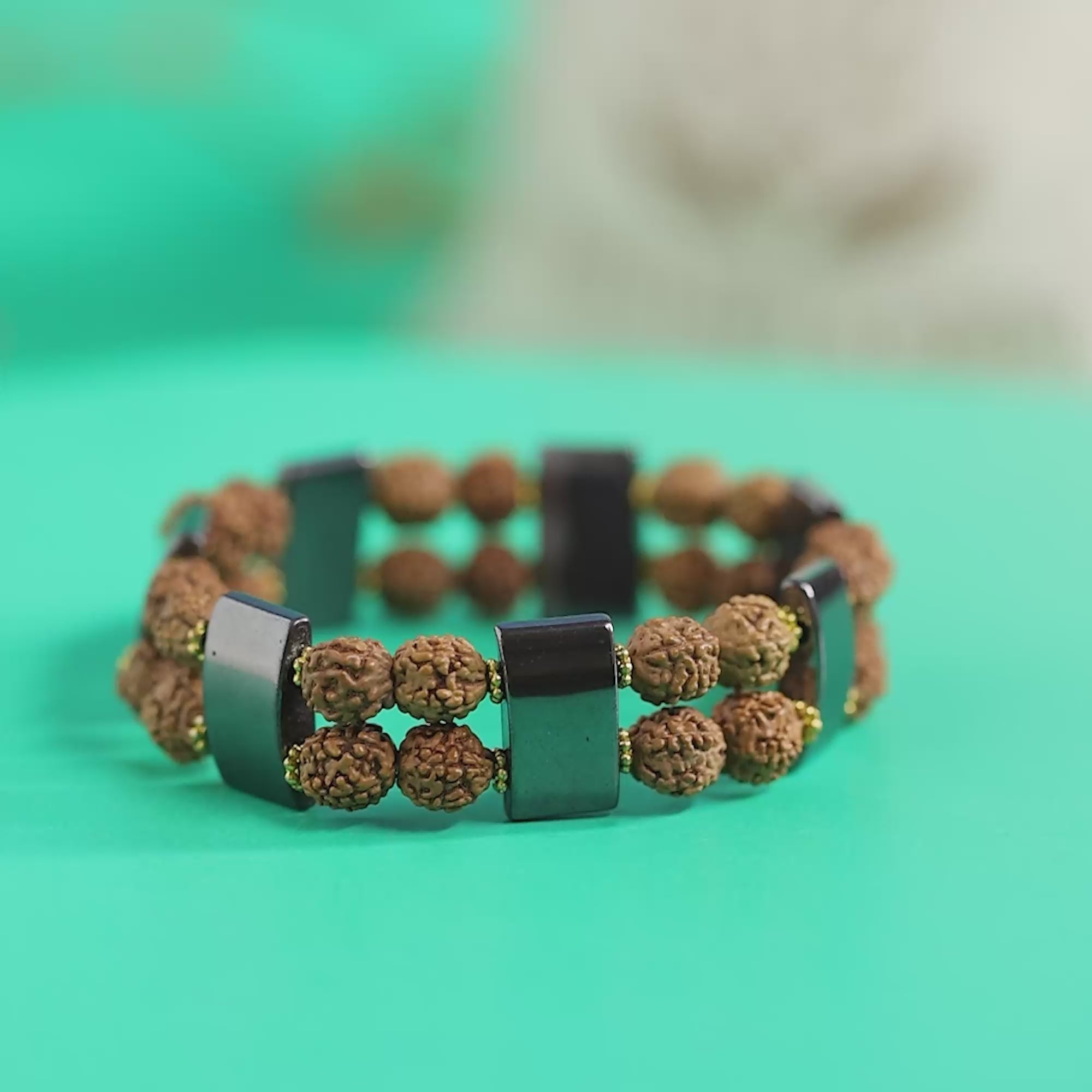 Rudraksha & Hematite Bracelet